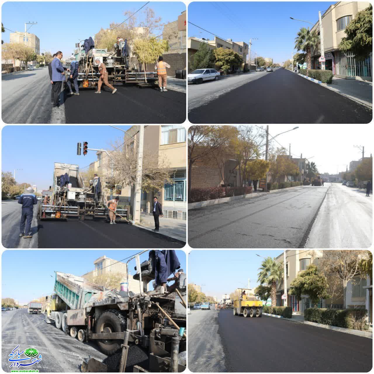 اجرای نهضت آسفالت در معابر پر تردد شهر مبارکه