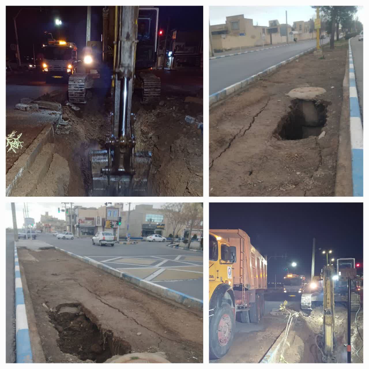 فروریزش مجدد شبکه فاضلاب شهرک گلدیس شاهین شهر