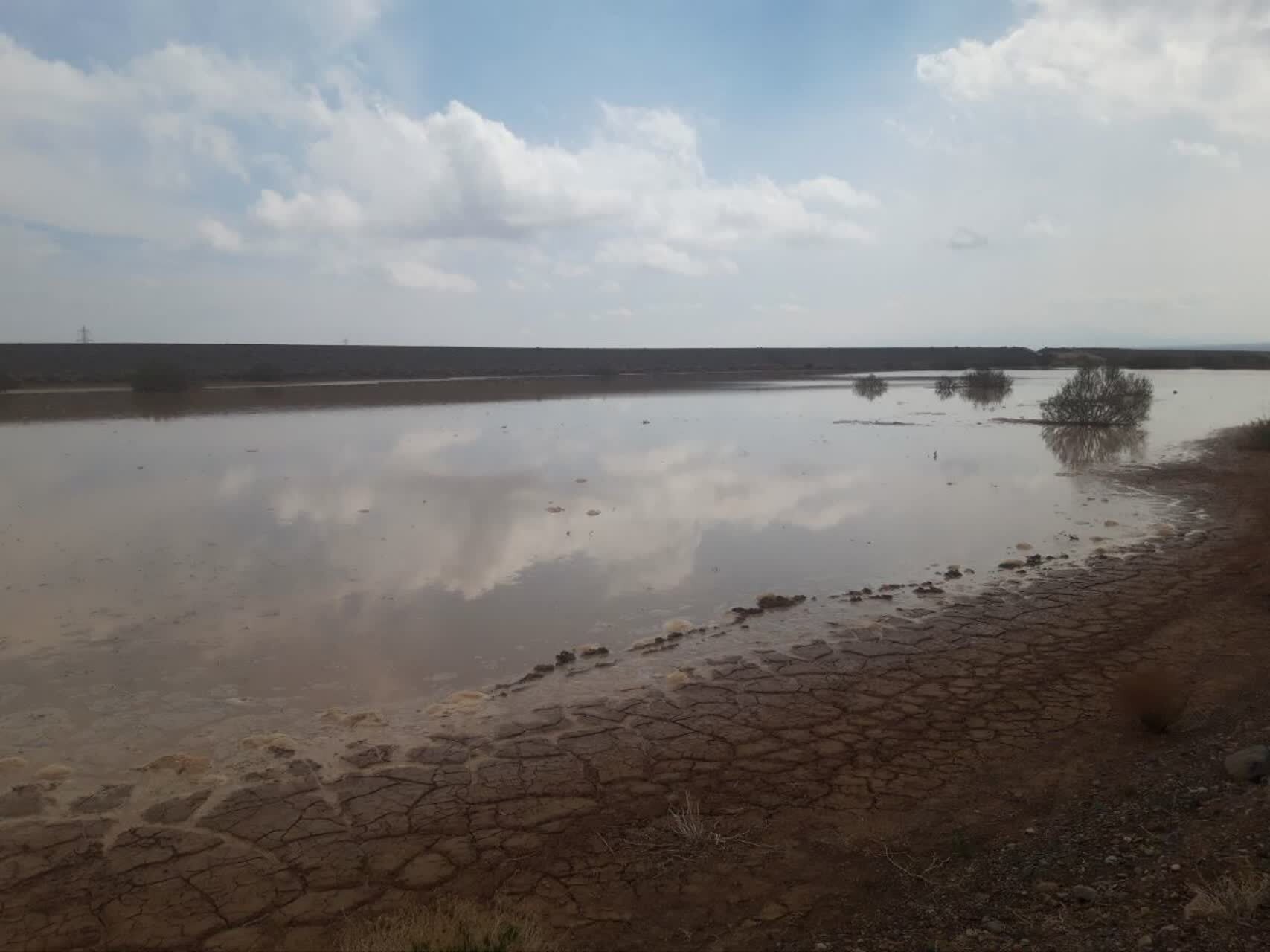 آبگیری طرح پخش سیلاب روستای موغار